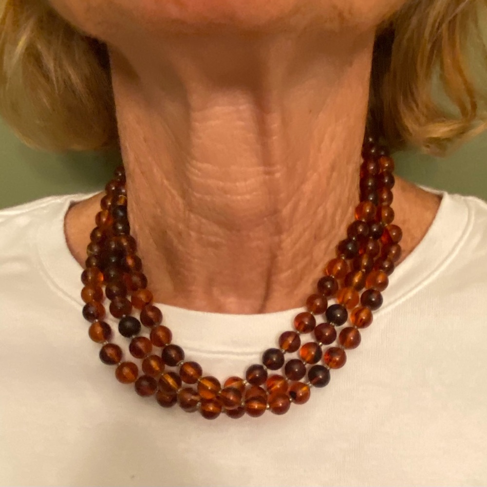 Vintage beaded necklace, multi strand